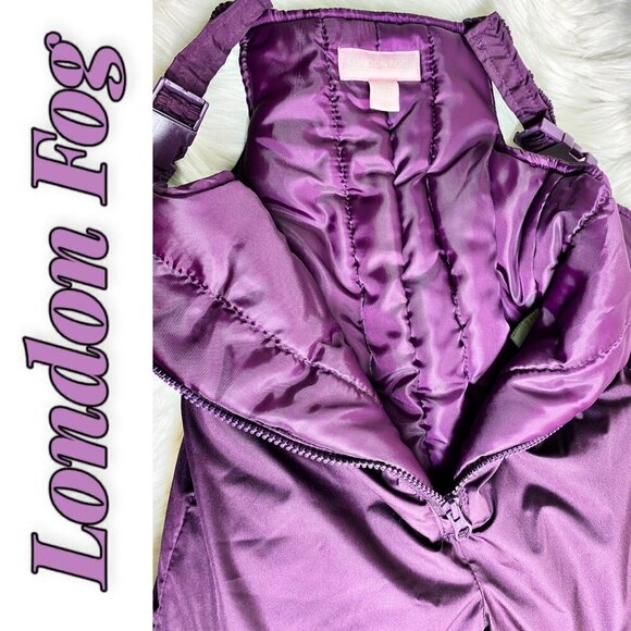 LONDON FOG Fushia Purple Insulated Baby Snow Bib, Size 3T - Picture 8 of 10